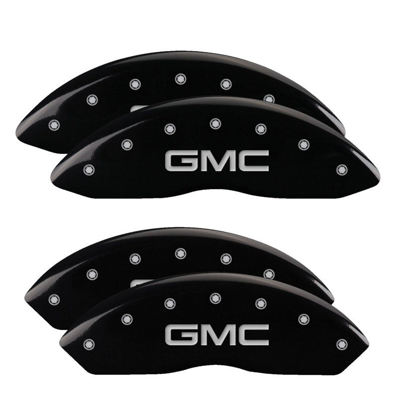 MGP 4 Caliper Covers Engraved Front & Rear GMC Black Finish Silver Char 2009 GMC Savana 2500 MGP