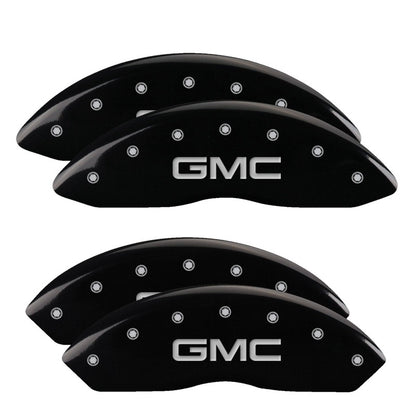 MGP 4 Caliper Covers Engraved Front & Rear GMC Black Finish Silver Char 2009 GMC Savana 2500 MGP