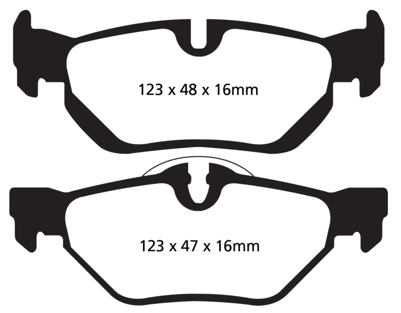 EBC 13+ BMW X1 2.0 Turbo (28i) Yellowstuff Rear Brake Pads - eliteracefab.com