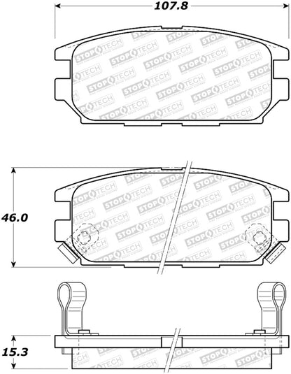 STOPTECH 91-93 MITSUBISHI 3000GT STREET PERFORMANCE REAR BRAKE PADS, 308.05320 - eliteracefab.com