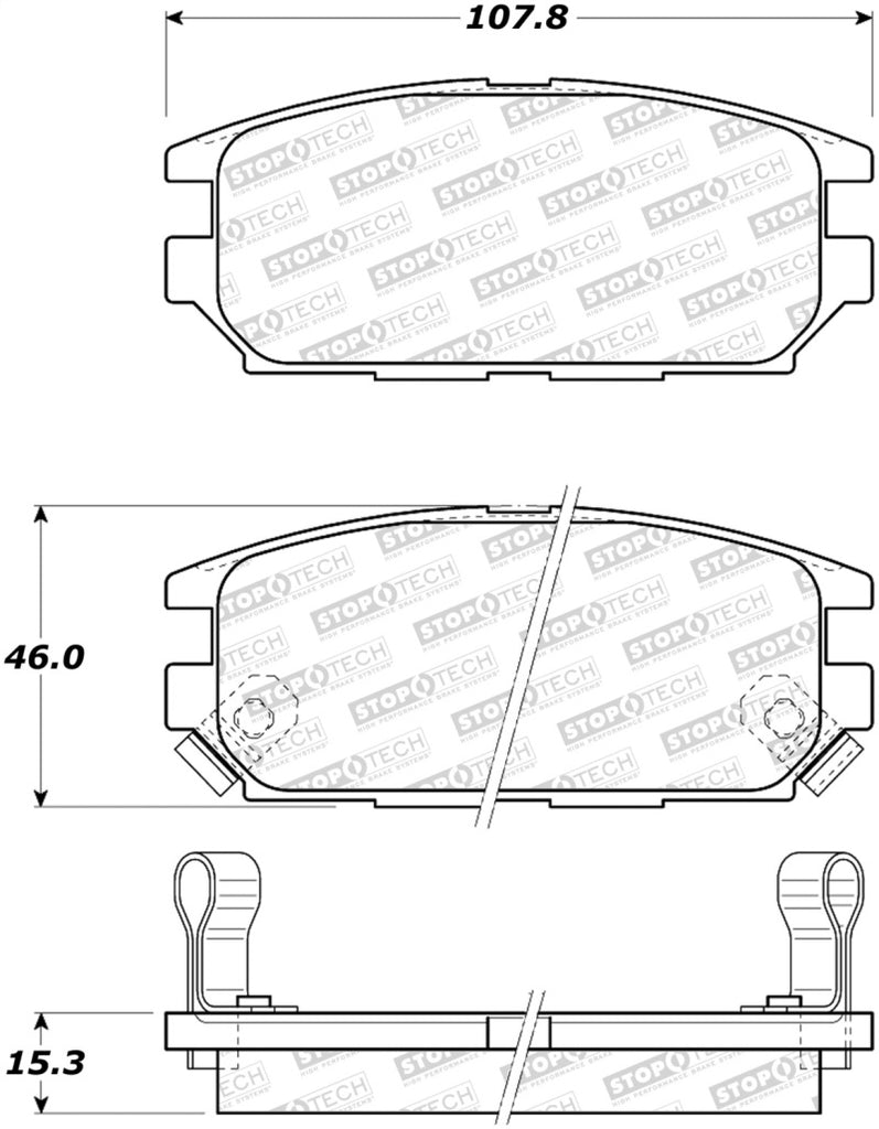 STOPTECH 91-93 MITSUBISHI 3000GT STREET PERFORMANCE REAR BRAKE PADS, 308.05320 - eliteracefab.com