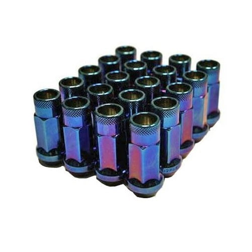 WHEEL MATE MUTEKI SR48 OPEN END LUG NUTS – BURNING BLUE NEON 12×1.25 48MM Wheel Mate