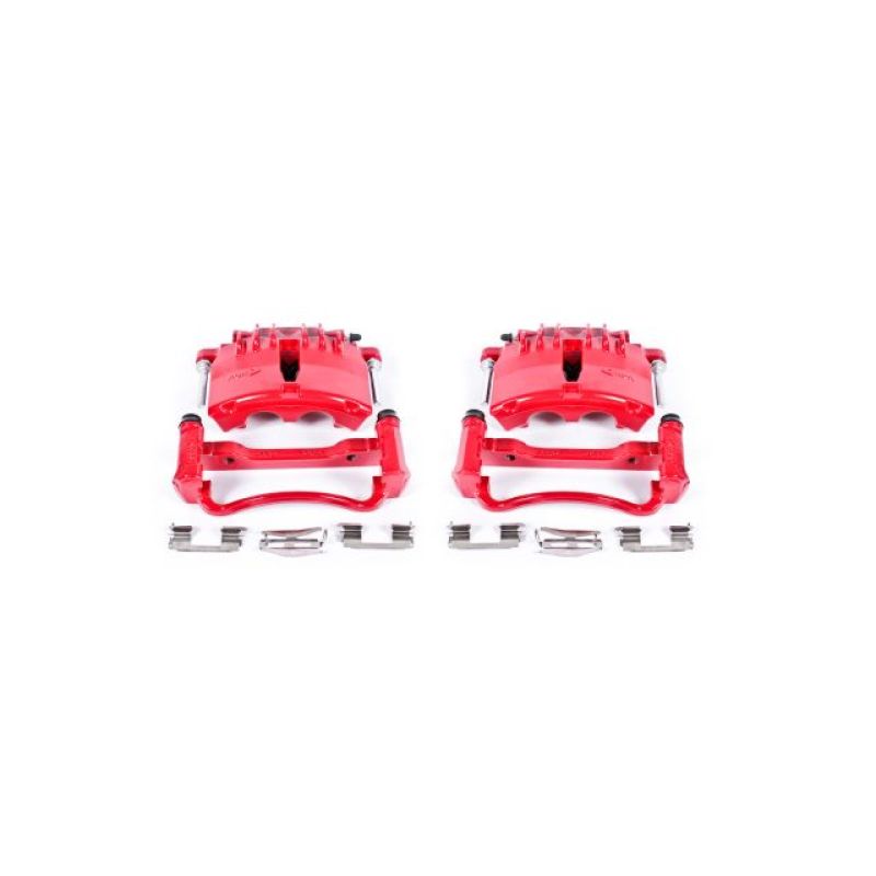 Power Stop 99-02 Ford Mustang Front Red Calipers w/Brackets - Pair - eliteracefab.com