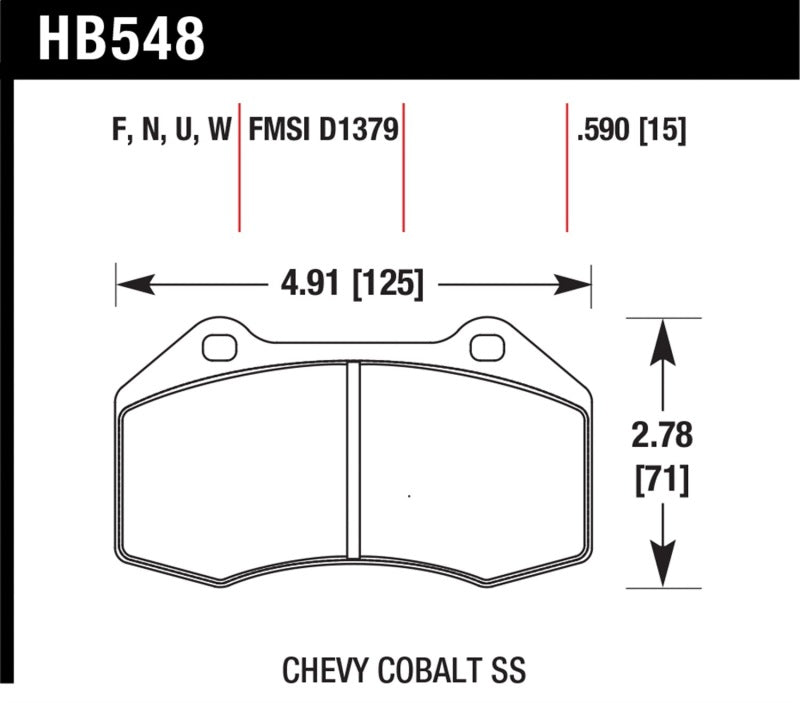 Hawk 08-10 Chevrolet Cobalt / HHR HPS 5.0 Front Brake Pads - eliteracefab.com