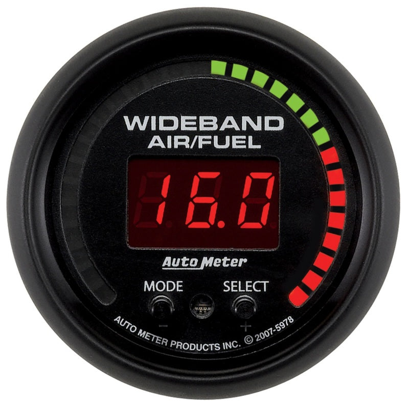 AutoMeter GAUGE; AIR/FUEL RATIO-PRO; 2 1/16in.; 10:1-20:1; DIGITAL W/PEAK/WARN; ES - eliteracefab.com