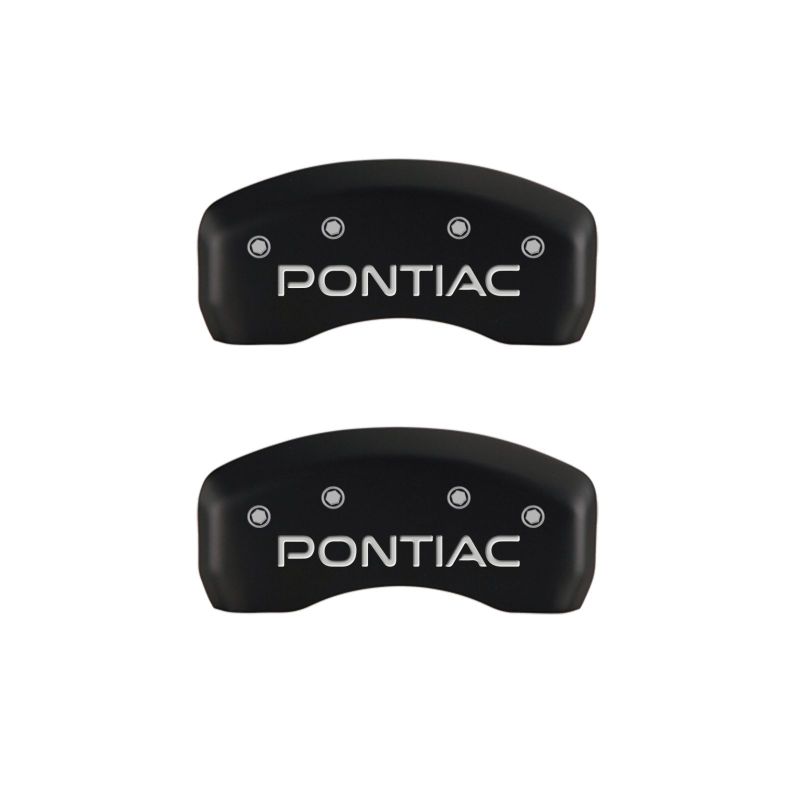 MGP 4 Caliper Covers Engraved Front & Rear Pontiac Red finish silver ch MGP
