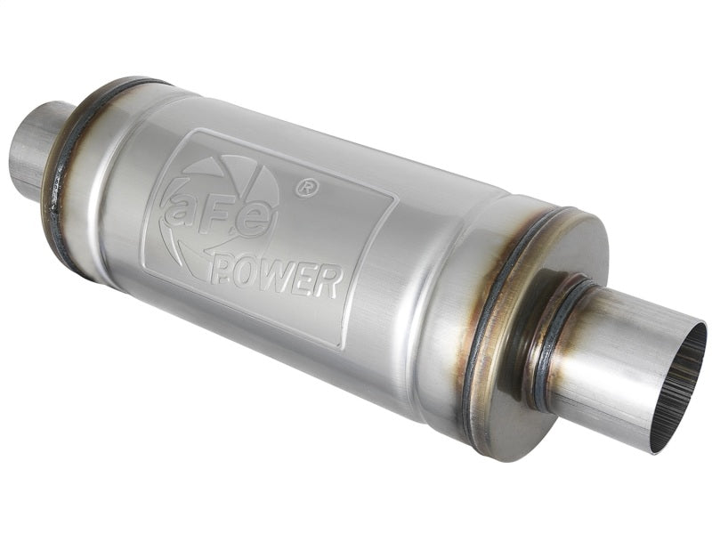 aFe MACH Force-Xp 409 SS Muffler 3in Center/Center 14in L x 6in Dia - Round Body aFe