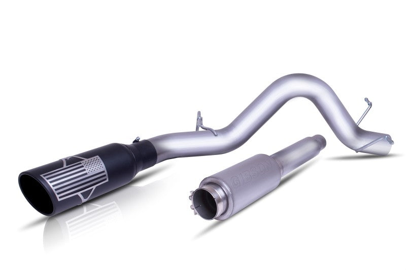 Gibson 15-18 Chevrolet Silverado 1500 LS 5.3L 4in Patriot Series Cat-Back Single Exhaust - Stainless - eliteracefab.com