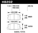 Hawk Performance Blue 9012 Front Brake Pads - HB202E.580