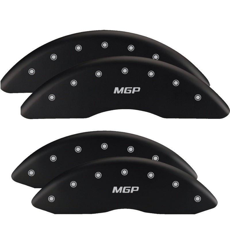 MGP Front set 2 Caliper Covers Engraved Front Chevy racing Red finish silver ch MGP