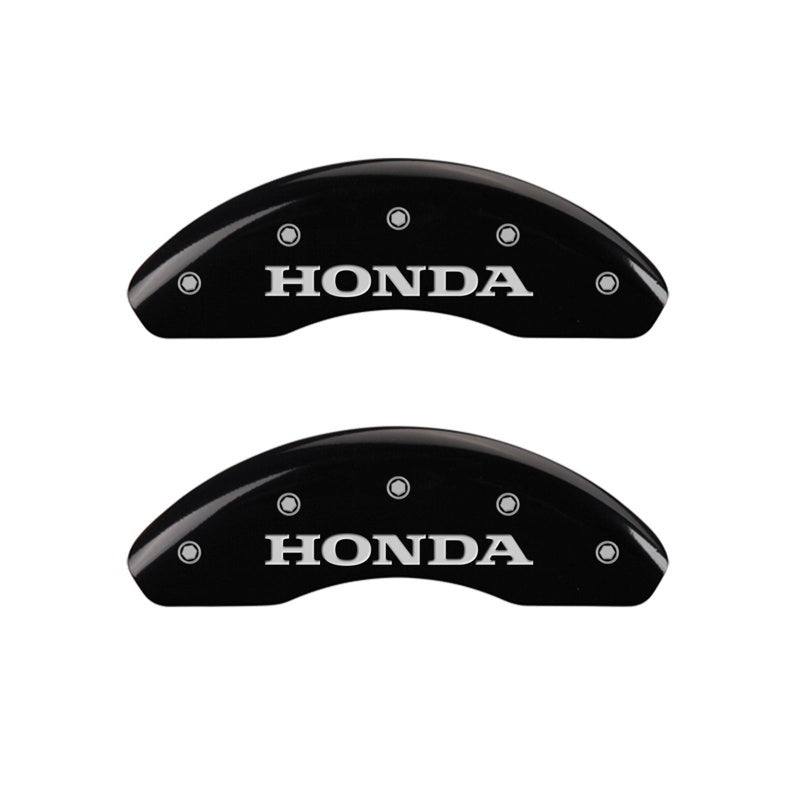 MGP Front set 2 Caliper Covers Engraved Front Honda Black finish silver ch MGP
