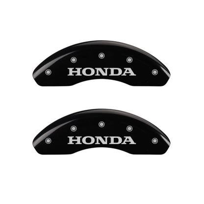 MGP Front set 2 Caliper Covers Engraved Front Honda Black finish silver ch MGP