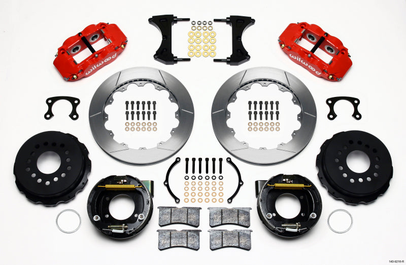 Wilwood Narrow Superlite 4R Rear P-Brk Kit 12.88in Red Small Ford 2.66in Offset Wilwood