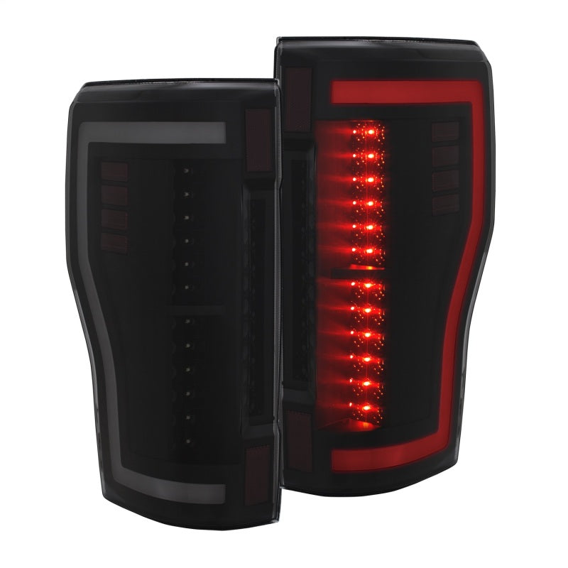 ANZO 2017+ Ford F-250 LED Taillights - Black/Smoke - eliteracefab.com