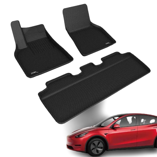 3D MAXpider 2020-2020 Tesla Model Y Kagu 2nd Row Floormat - Black - eliteracefab.com