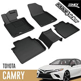 3D MAXpider 2018-2020 Toyota Camry Kagu 1st & 2nd Row Floormats - Black