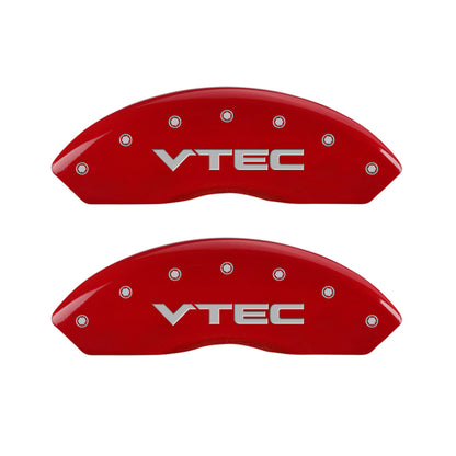 MGP 4 Caliper Covers Engraved Front & Rear Vtech Red finish silver ch MGP