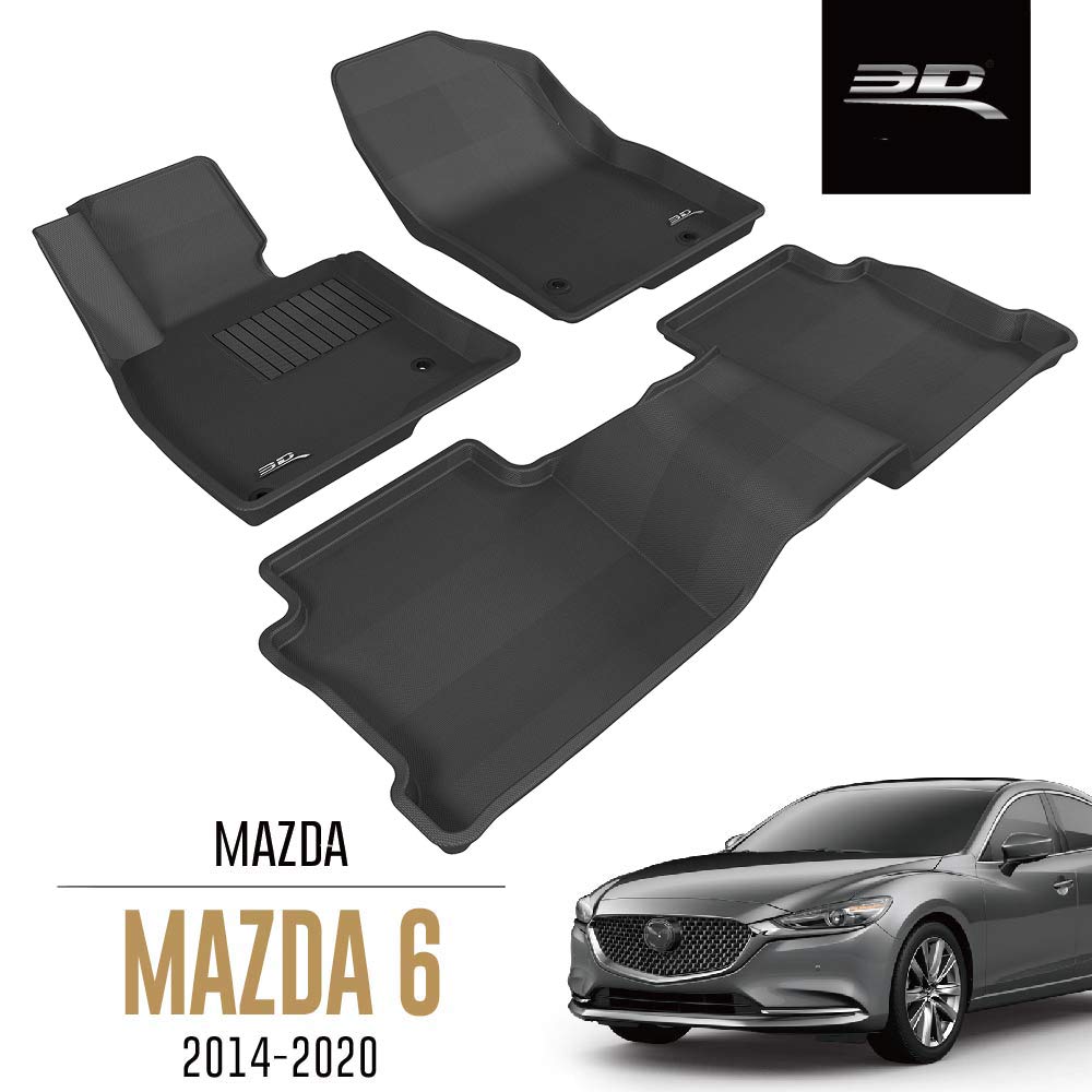 3D MAXpider 2014-2019 Mazda Mazda6 Kagu 1st & 2nd Row Floormats - Black - eliteracefab.com