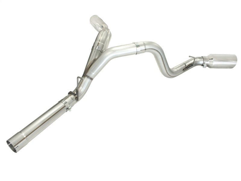 aFe MachForce XP Exhaust 4inch DP-Back All SS 2011-14 GM Diesel Trucks V8-6.6L LML Polished aFe