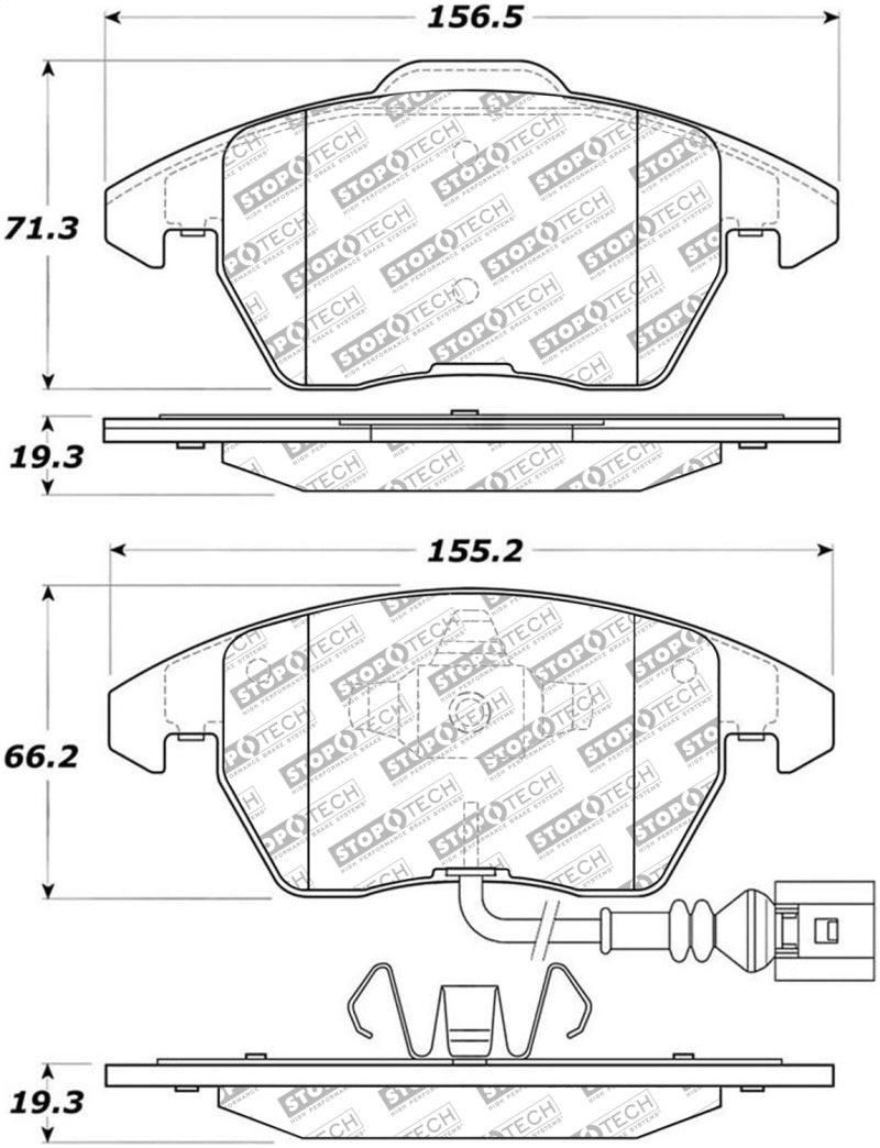 StopTech Street Select Brake Pads - Front - eliteracefab.com