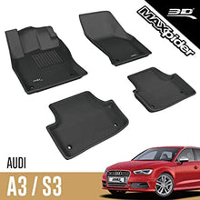 Load image into Gallery viewer, 3D MAXpider 2015-2020 Audi A3/A3 Sportback E-Tron/RS3/S3 Kagu 1st &amp; 2nd Row Floormats - Black - eliteracefab.com