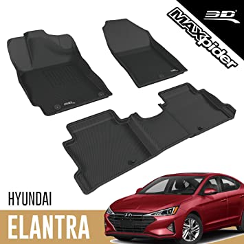 3D MAXpider 2017-2020 Hyundai Elantra Kagu 1st Row Floormat - Black - eliteracefab.com