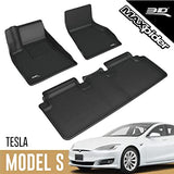 3D MAXpider 2012-2014 Tesla Model S Kagu 1st Row Floormat - Black