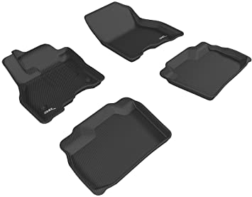3D MAXpider 2013-2019 Nissan Leaf Kagu 1st & 2nd Row Floormats - Black - eliteracefab.com