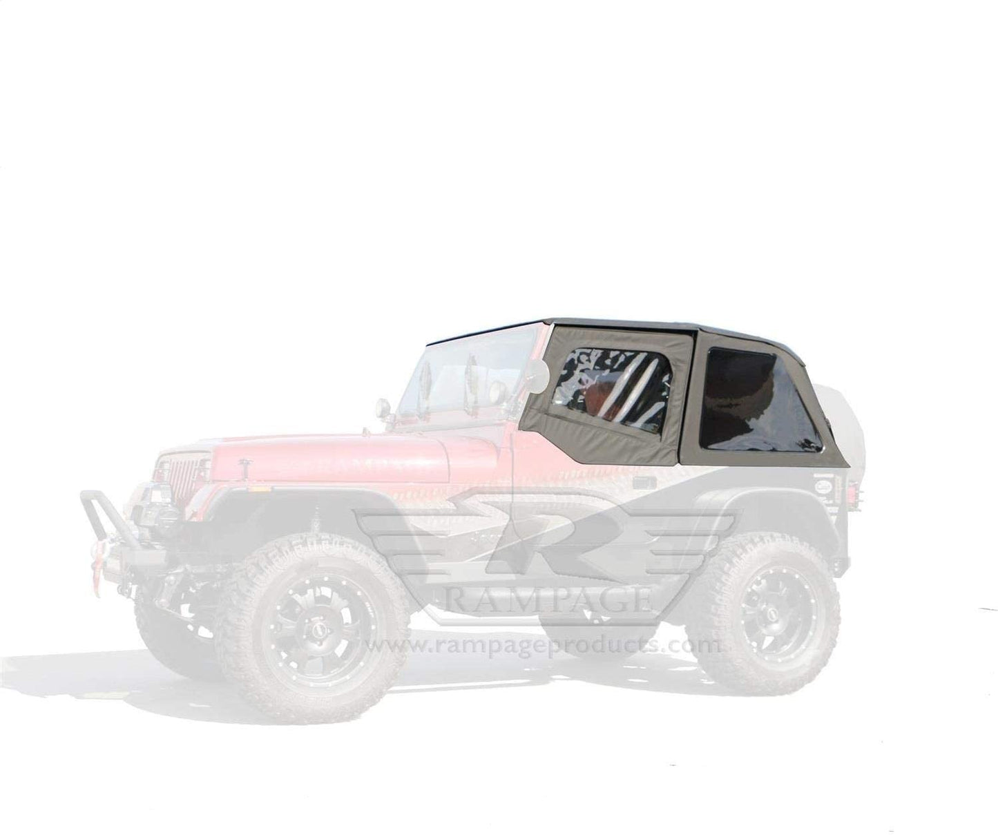 Rampage 1992-1995 Jeep Wrangler(YJ) Frameless Soft Top Kit - Black Diamond - eliteracefab.com