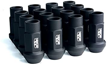 STREET SERIES FORGED EXTENDED LUG NUT SET OF 20 - Flat Black 12 x 1.50mm - eliteracefab.com