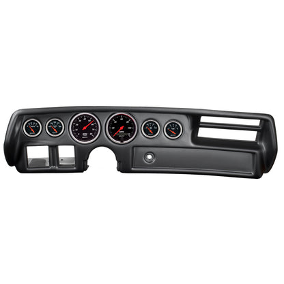 Autometer Designer Black 70-72 Chevelle/ El Camino/ Malibu Dash Kit 6pc Tach/MPH/Fuel/Oil/WTMP/Volt 7026-DB