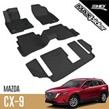 3D MAXpider 2016-2019 Mazda CX-9 Kagu 1st & 2nd & 3rd Row Floormats - Black