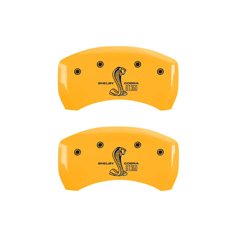 MGP Rear set 2 Caliper Covers Engraved Rear Boss Yellow finish black ch MGP