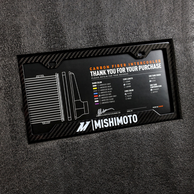 Mishimoto Universal Carbon Fiber Intercooler - Matte Tanks - 525mm Black Core - C-Flow - DG V-Band