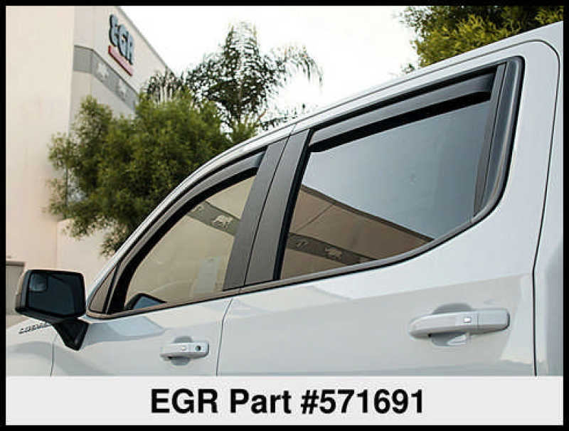 EGR 2019 Chevy 1500 Crew Cab In-Channel Window Visors - Dark Smoke EGR