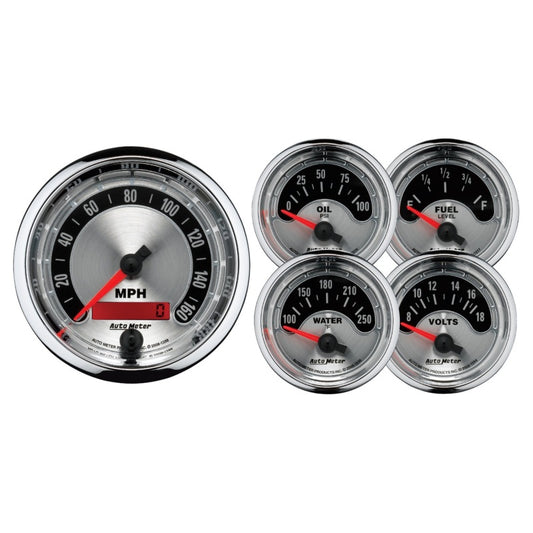 Autometer American Muscle Kit Box - Elec Speedo/Elec  Oil Pressure/Water Temp/Volt/Fuel Level 1202