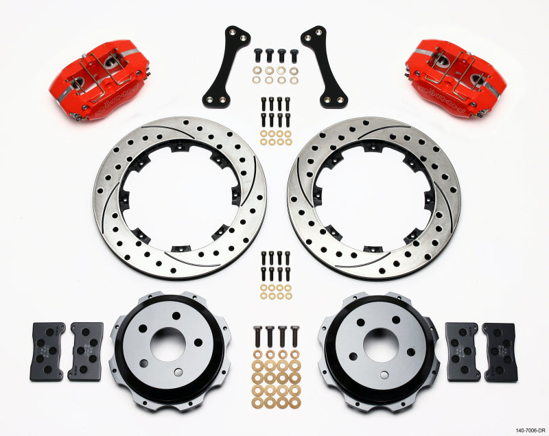 Wilwood Dynapro Rear Kit 12.19in Drilled Red Subaru Impreza WRX Wilwood