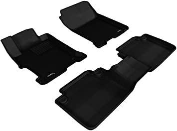 3D MAXpider 2013-2017 Honda Accord Sedan Kagu 1st & 2nd Row Floormats - Black - eliteracefab.com