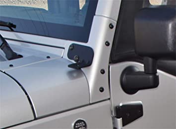 Rampage 2007-2018 Jeep Wrangler(JK) Windshield Hinge Light Bracket - Black - eliteracefab.com