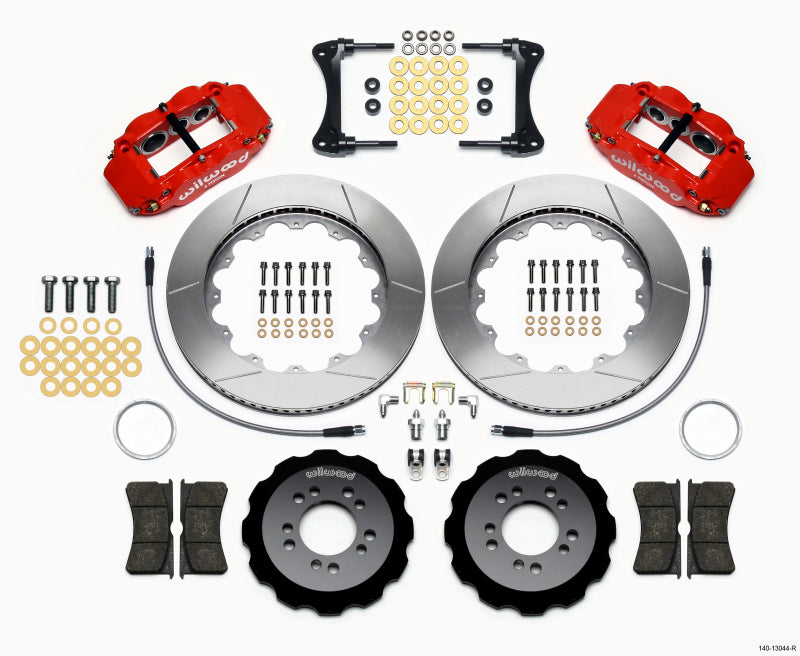 Wilwood Narrow Superlite 6R Front Hat Kit 14.00in Red 2008-up Hyundai Genesis Coupe w/Lines Wilwood