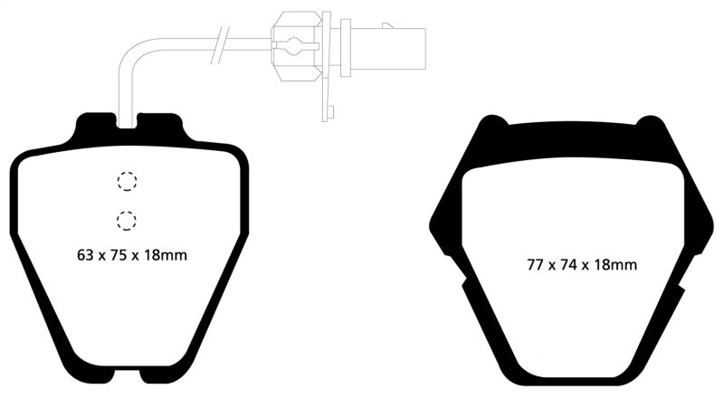 EBC 99-01 Audi A6 Quattro 2.7 Twin Turbo Sedan (8 Pad Set) Yellowstuff Front Brake Pads - eliteracefab.com