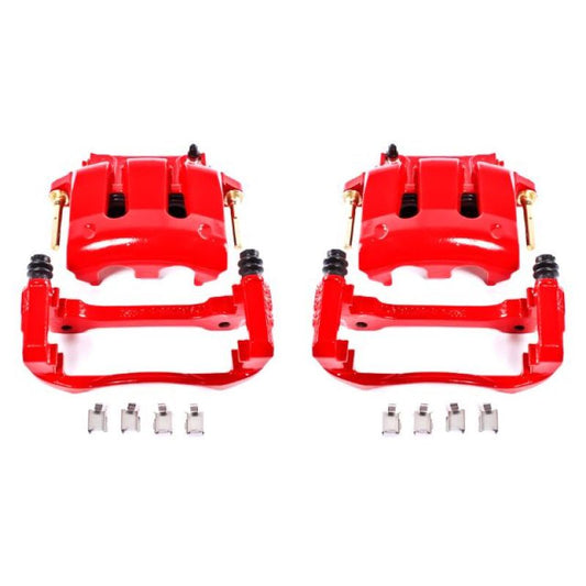Power Stop 05-14 Ford Mustang Front Red Calipers w/Brackets - Pair - eliteracefab.com