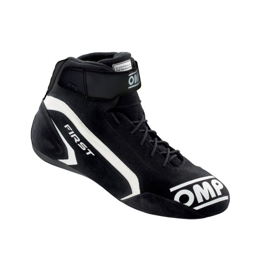 OMP First Auto Racing Shoes - Black - EU 43/US 10 - FIA & SFI Approved