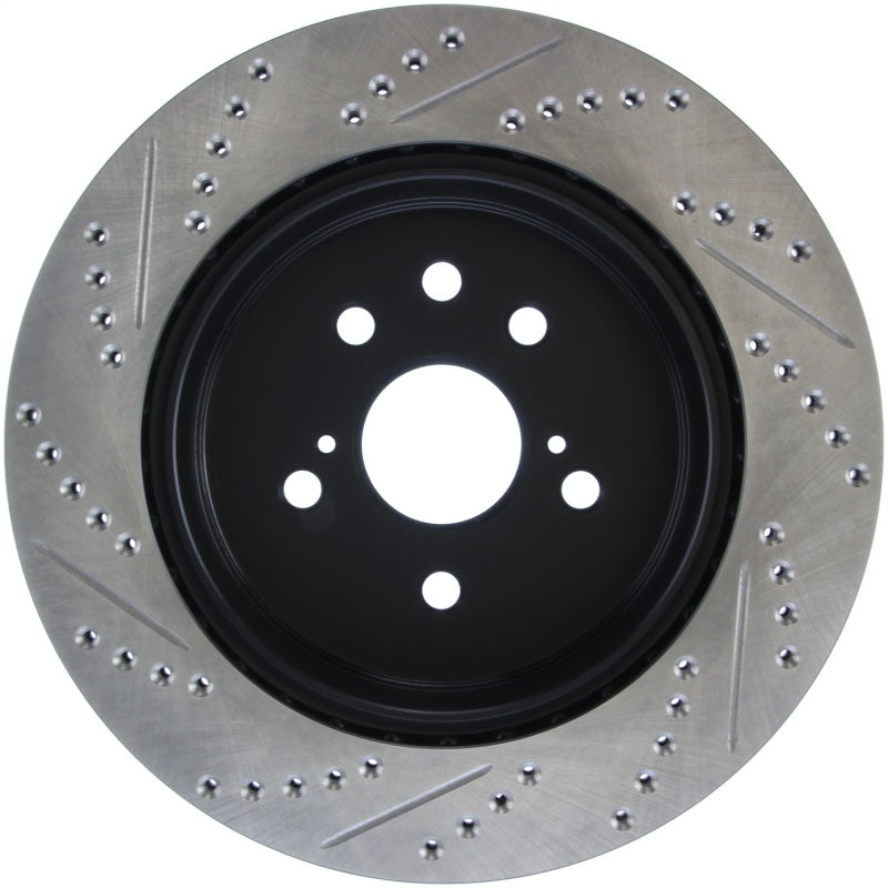 StopTech Slotted & Drilled Sport Brake Rotor Left Rear 13-14 Lexus GS300/350/400/430 - eliteracefab.com