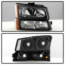 Load image into Gallery viewer, Xtune Chevy Silverado 2500HD 03-06 Crystal Headlights w/ Bumper Lights Black HD-JH-CSIL03-AM-BK-SET - eliteracefab.com