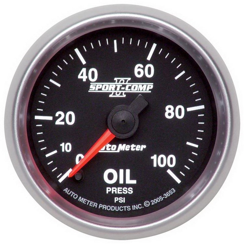 Autometer Sport-Comp II 52mm 0-100 PSI Electronic Oil Pressure Gauge 3653