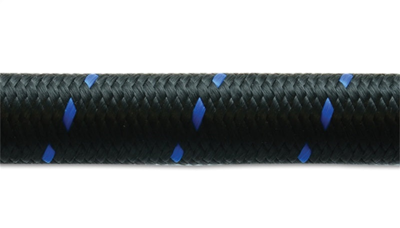 Vibrant -8 AN Two-Tone Black/Blue Nylon Braided Flex Hose (5 foot roll) - eliteracefab.com