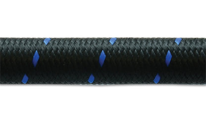 Vibrant -6 AN Two-Tone Black/Blue Nylon Braided Flex Hose (5 foot roll) - eliteracefab.com