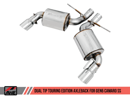 AWE Tuning 16-18 Chevrolet Camaro SS Axle-back Exhaust - Touring Edition (Chrome Silver Tips) - eliteracefab.com