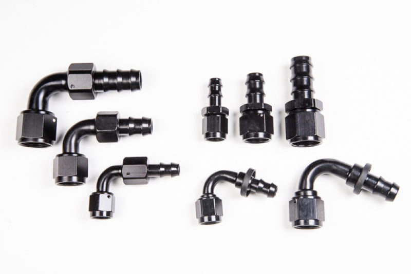 Radium Engineering 6AN 120Deg Pushlok Hose End - eliteracefab.com